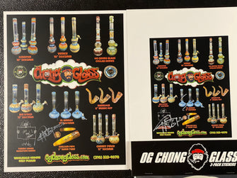 OG Chong Glass 2023 Model LineUp Poster 8x10 Signed by Tommy Chong