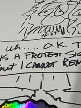 “PROTEST SHIT” Tommy Chong Doodle Art Canvas Signed 4/4