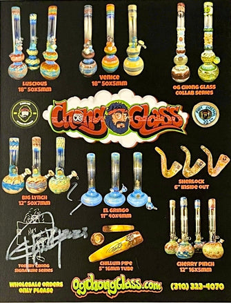 OG Chong Glass 2023 Model LineUp Poster 8x10 Signed by Tommy Chong