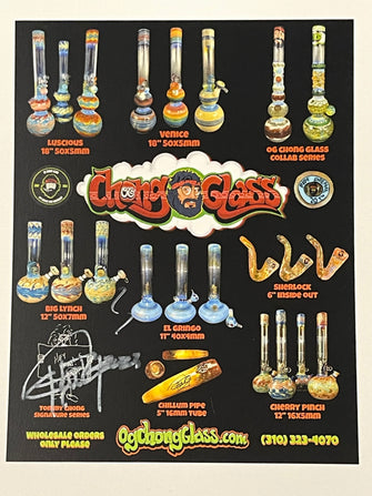 OG Chong Glass 2023 Model LineUp Poster 8x10 Signed by Tommy Chong