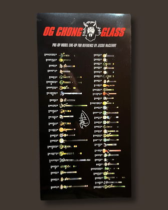 Tommy Chong Autographed OG Chong Glass Pre Op Model Line Up Poster 9” x 16”